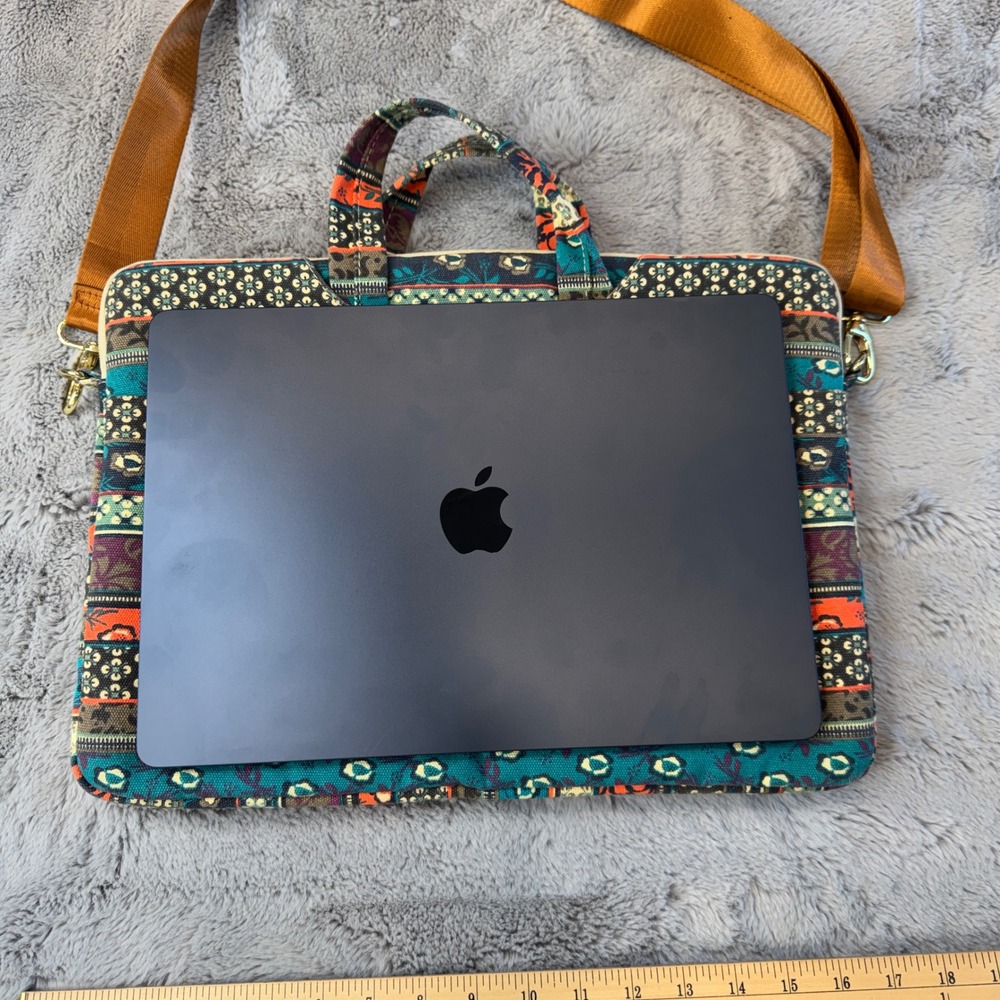 Kinmac Bohemian Laptop Bag Shoulder Strap Multi Color Floral Stripe 15.5 Inch - Picture 9 of 16